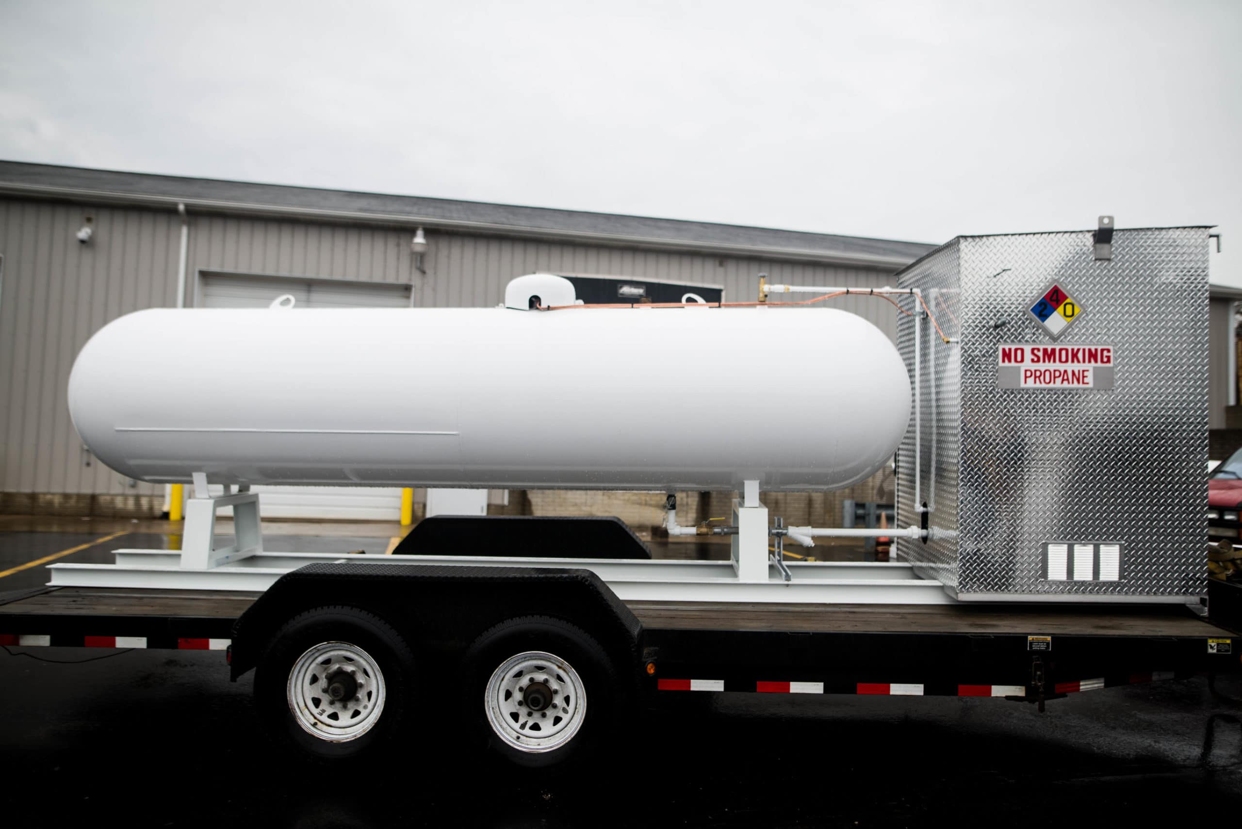 image of propane tank on a truck trailer